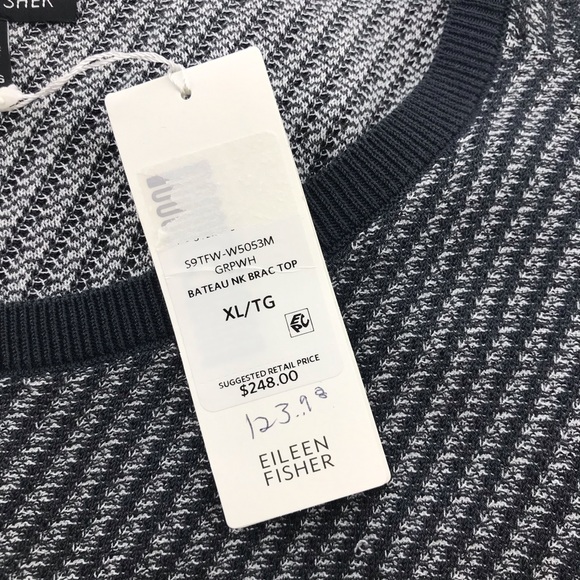 Eileen Fisher Striped Knit Oversize Sweater XL - Picture 4 of 7